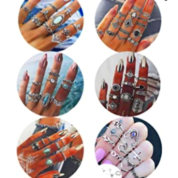 Turquoise & Opal Stackable Knuckle Rings 60 pieces NWT - Picture 3 of 5